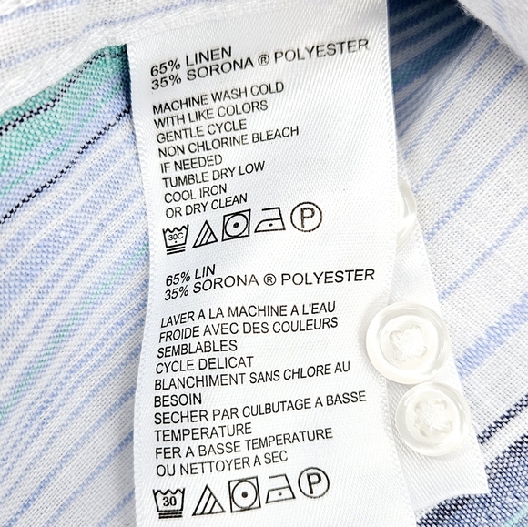 Tommy Bahama Men's Corsica Stripe Stretch Linen Shirt - Picture 6 of 10